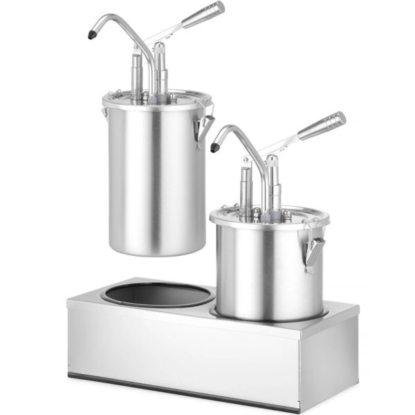 Konteiners mērcēm ar dozatoru un bāzes dubultā tērauda 2 x 4,5 l - Hendi 558119