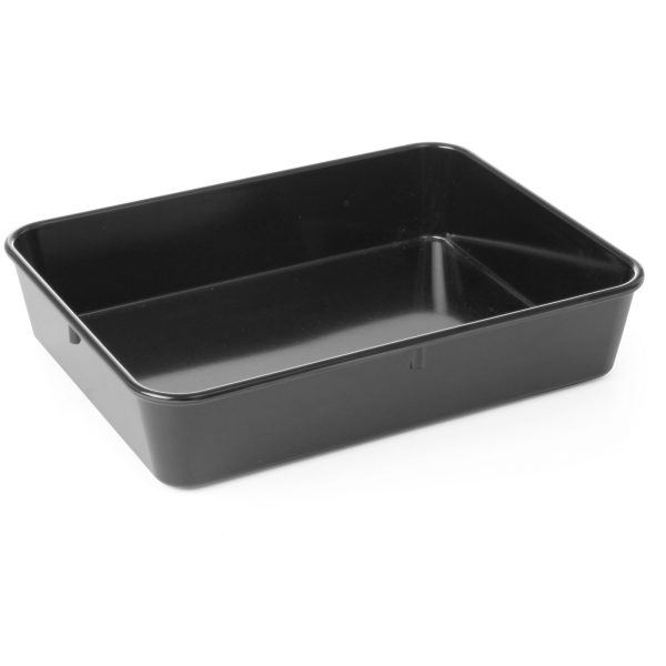 Gaļas un pārtikas paplātes konteiners ar melaamines 280x210x60mm melnu - Hendi 568804