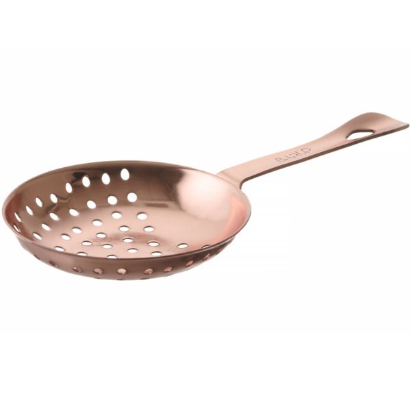 Bārmeņu sietiņš kokteiļu dzērienu iztukšošanai Julep 160 x 76 mm - vara