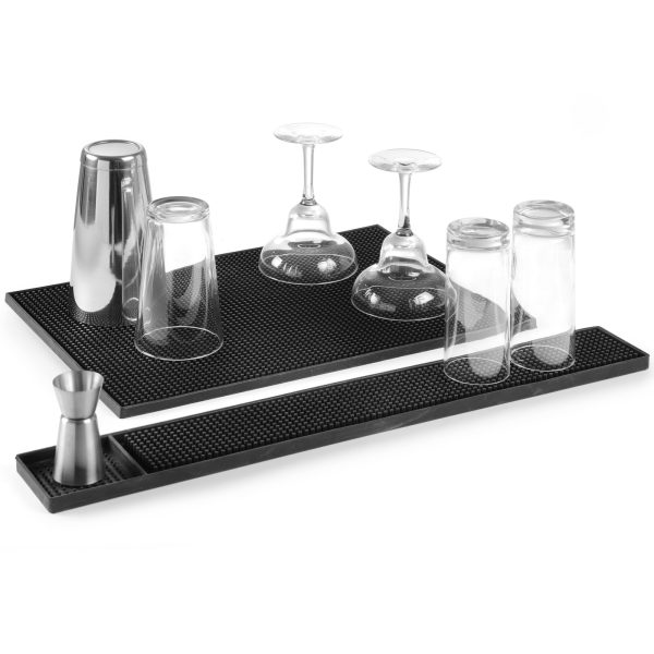 597989-2 Taisnstūra gumijas bārmeņu paklājs brillēm ir pārklāts ar 300x150x (H) 10mm Hendi 597989