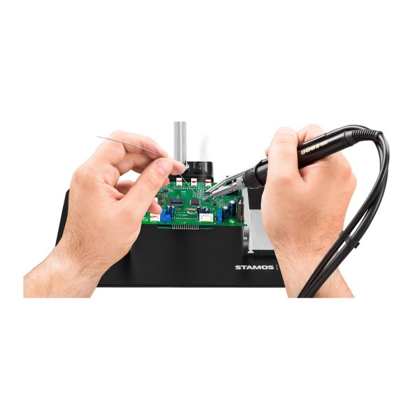 LED darbvirsmas lampa ar 5x/10x paplašināšanas stiklu un rokturi PCB