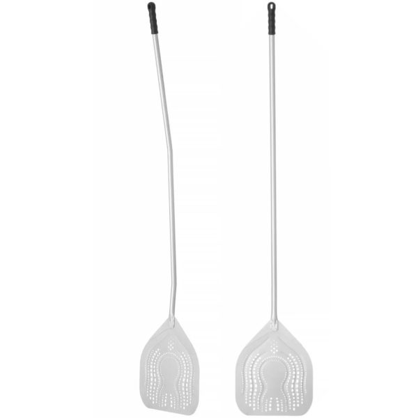 Pizzas lāpstiņas perforēta kvadrāta arēna ar saliektu rokturi 350 x 1840 mm