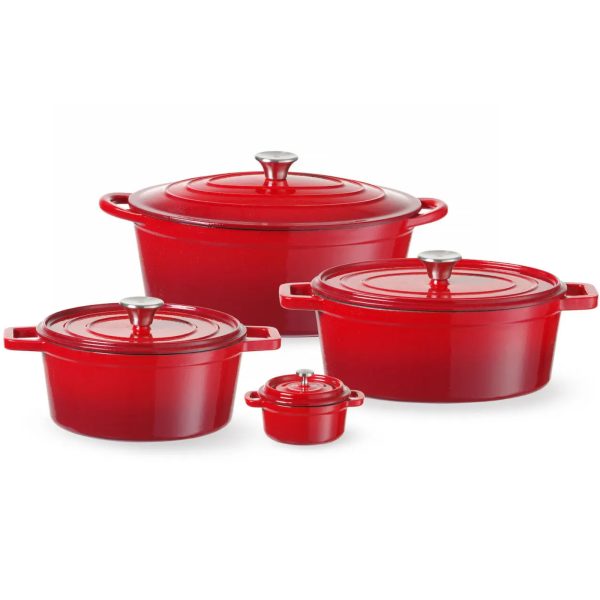 Emaljēts dzelzs katls 6,88 L Red - Hendi 626825