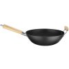 WOK no oglekļa tērauda ar koka rokturiem 324 mm diametrs