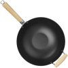 WOK no oglekļa tērauda ar koka rokturiem 324 mm diametrs