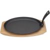 Čuguna šķīvis ar koka rokturi karsts 280 x 140 mm plāksne