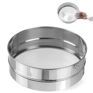 Bieza konditorejas sieta siets pulverveida cukura skrīningam 407 mm tēraudam - Hendi 637821