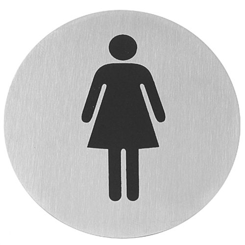 Pašpārbaudes informācijas plāksne uz WC sieviešu durvju nerūsējošā tērauda 75 mm - Hendi 663615