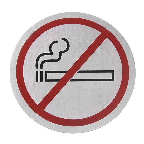 Pašpārvaldes informācijas plāksne. Smēķēšanas aizliegums uz nerūsējošā tērauda diametru 160 mm - Hendi 663806