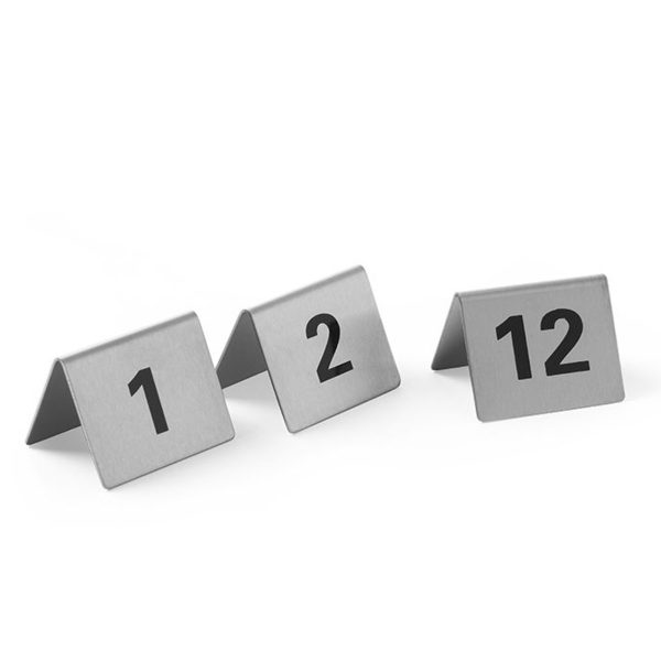 Informācijas plāksnes tabulas numurs 1-12 Nerūsējošā tērauda komplekts 12 gab. - Hendi 663844