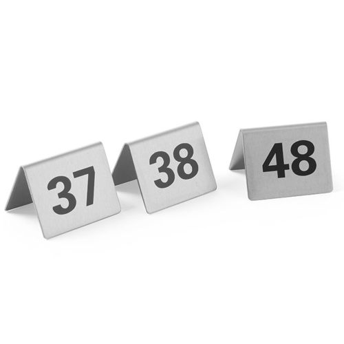 Informācijas plāksnes tabulas numurs 37-48 nerūsējošā tērauda komplekts 12 gab. - Hendi 663875