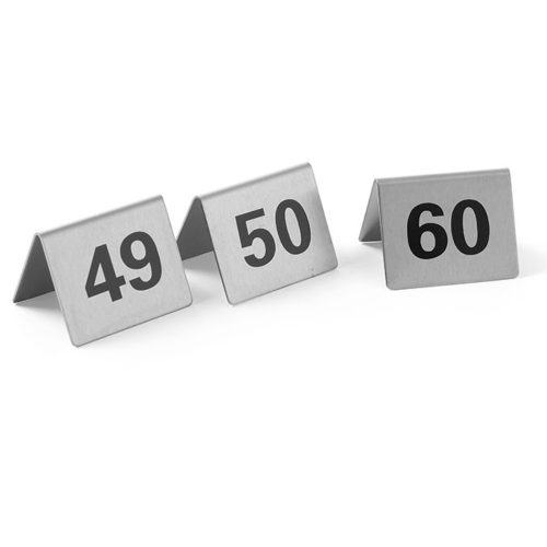 Informācijas plāksnes tabulas numurs 49-60 nerūsējošā tērauda komplekts 12 gab. - Hendi 663882