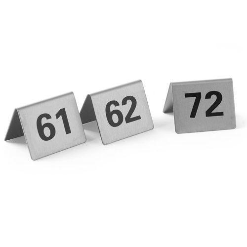 Informācijas plāksnes tabulas numurs 61-72 Nerūsējošā tērauda komplekts 12 gab. - Hendi 663899