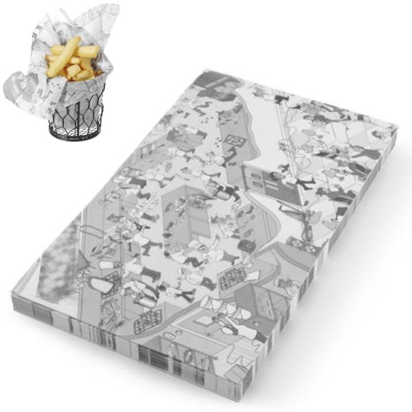 Pergamenta papīrs uzkodām frī kartupeļiem Kuchnia 500 pcs 258x425 mm - Hendi 678206