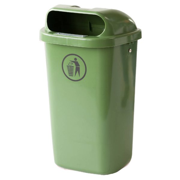 Ielu groza pilsētas atkritumu konteiners pasta vai sienas din 50l - zaļš