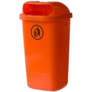Pašvaldības ielas grozs. Atkritumu konteiners pasta vai sienas din 50l - apelsīns