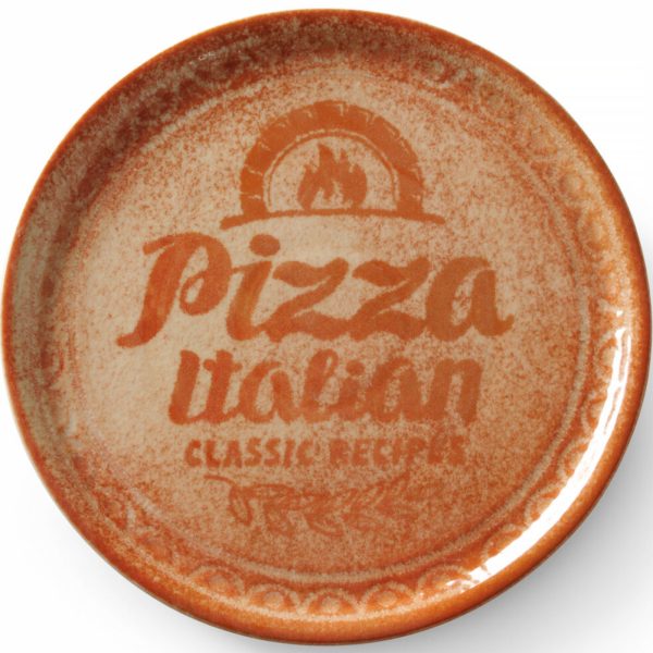 Porcelāna picas plāksnes recepšu kolekcija ķieģeļu sarkanā krāsā 31 cm - 6 gab.