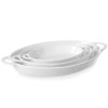 Ovāla cepšanas šķīvis ar rokturiem 165x105x30mm balts porcelāns - Hendi 784006