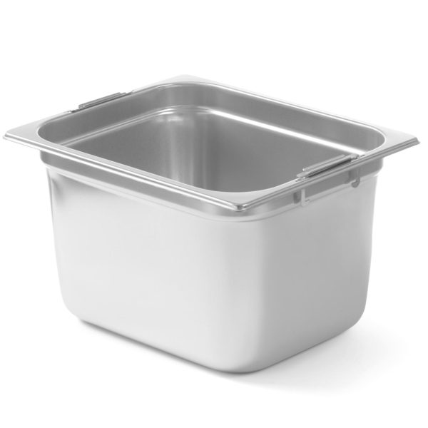 GN trauks ar izvelkamiem rokturiem, nerūsējošais tērauds, GN1/2, 325x265 mm, augstums 200 mm - Hendi 803400