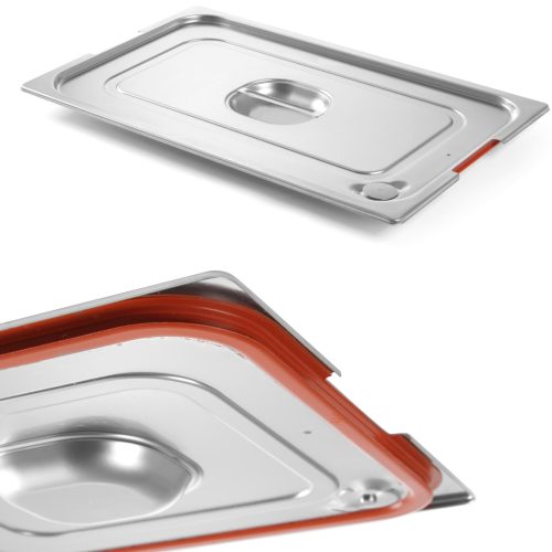 GN PROFI līnijas vāks ar silikona blīvi un izgriezts GN2/3 354x325mm STAL - Hendi 804315 rokturi