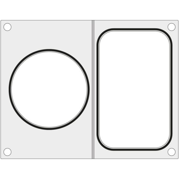Matrica Hendi metināšanas mašīnai paplātei bez nodaļas 178x113 mm + konteinera diametrs 115 mm - Hendi 805657