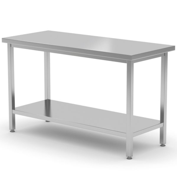 Galda galda centrālais tērauda augšdaļa ar plauktu 100x70x85 cm - Hendi 810705