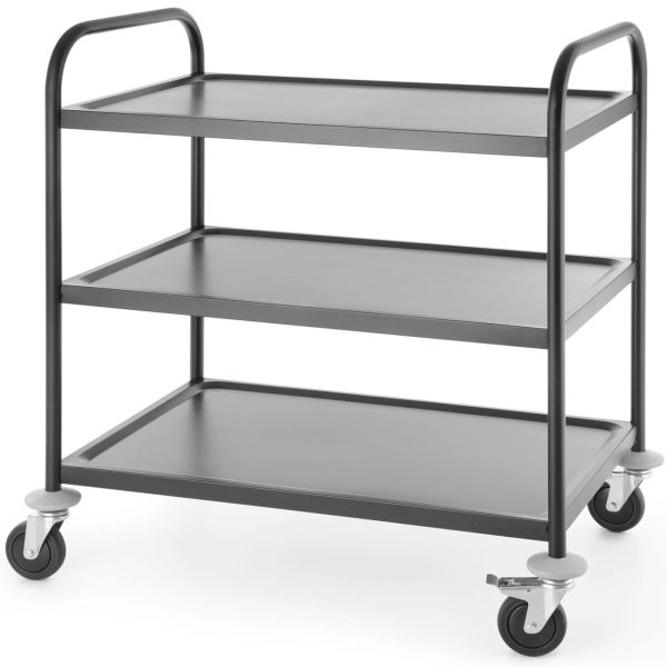Kellera ēdināšanas ratiņi par pasniegšanu 3 -Šellam līdz 150 kg melnu matētu - Hendi 811320