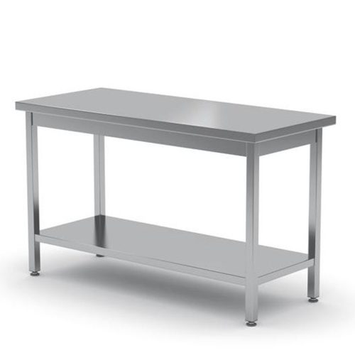 Centrālā tērauda darba virsmas galds ar 120x60cm plauktu - Hendi 811528