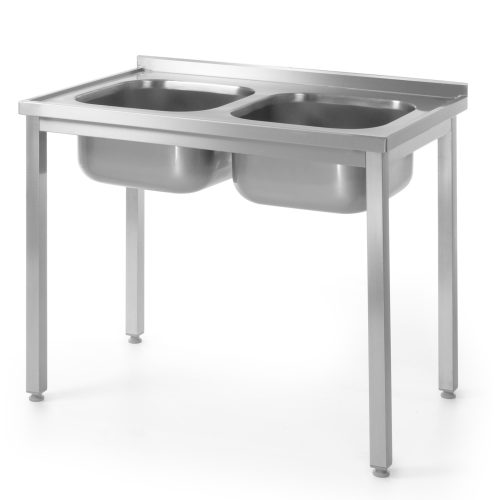 Galda darba virsma virtuves tēraudam 2 izlietnes 100x60cm - Hendi 811580