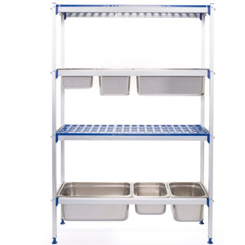 Gastronomiskā uzglabāšanas plaukts alumīnija virtuvei GN1/1 platumam 112cm platumam