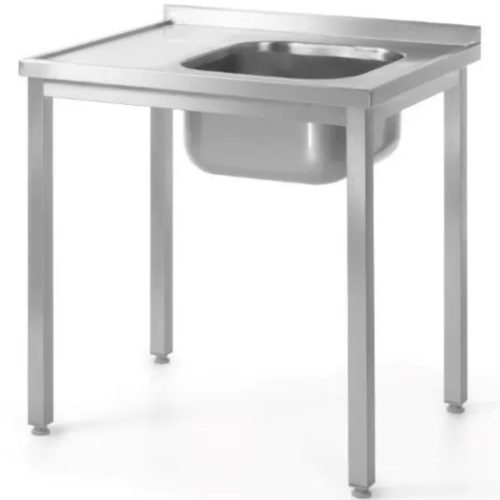 Tērauda sienas galds ir savīts ar labo izlietni 100x70x85 cm - Hendi 81284