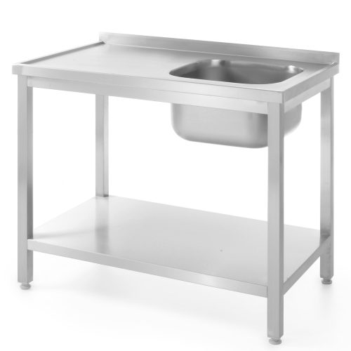 Galda darba augšdaļa Gastronomic Wall ar izlietni un savīti plauktu 100x70x85 cm pa labi - Hendi 812938