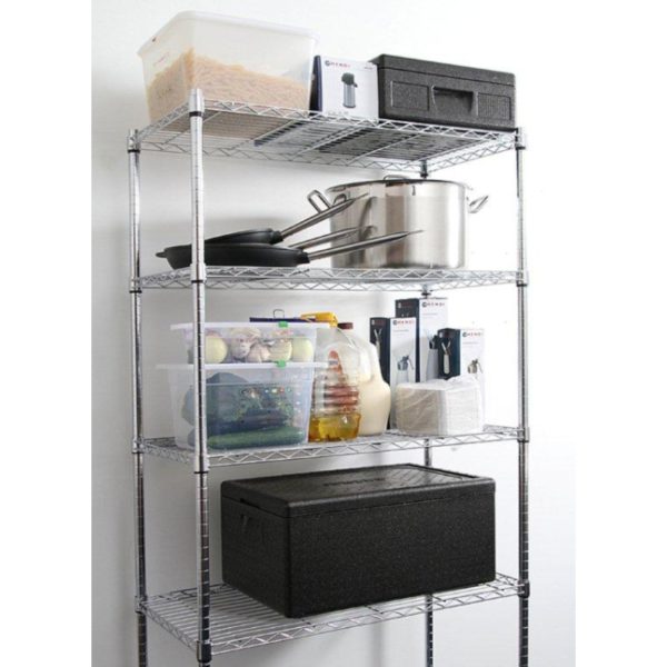 Krājuma noliktavas plaukts 5 plaukts melns 91x45x183 cm - Hendi 812990