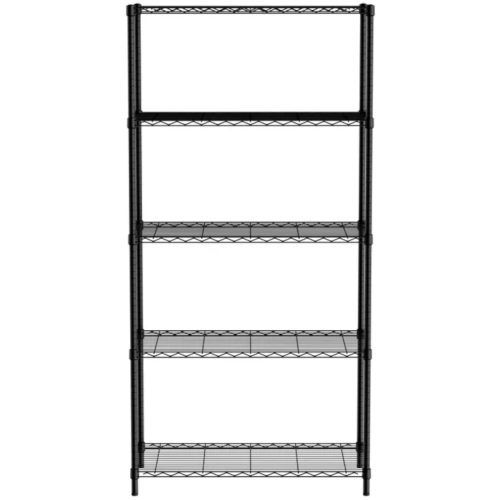 Krājuma noliktavas plaukts 5 plaukts melns 91x45x183 cm - Hendi 812990