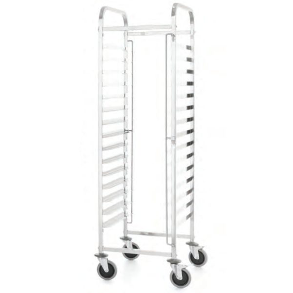 Transporta ratiņi ēdināšanas plākšņu pārvadāšanai 15x 600x400 mm virtuves līnija - Hendi 813287