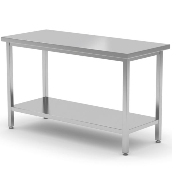 Galda galda centrālais tērauda augšdaļa ar plauktu 80x70x85 cm - Hendi 815830