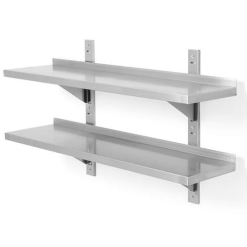 Piekārtu plaukts ar divām konsolēm dubultā nerūsējošā 100x40 cm - Hendi 816592