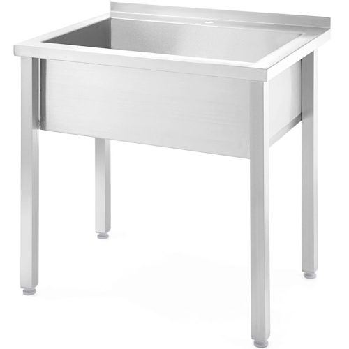 Budžeta līnija tērauda 800 x 600 x 850 cm vienas gastronomijas izlietne.