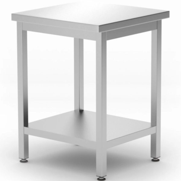 Centrālā darba virsmas tabula ar budžeta līnijas plauktu 600 x 600 x 850 mm - Hendi 817094