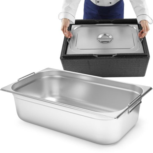 GN 1/1 gastronomisks konteiners ar ievelkamiem rokturiem 530x325x150mm 21l 817148