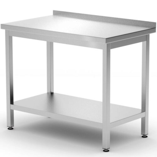 Sienas darba galda galds ar budžeta līnijas plaukta tērauda malu 800 x 600 x 850 mm - Hendi 817261