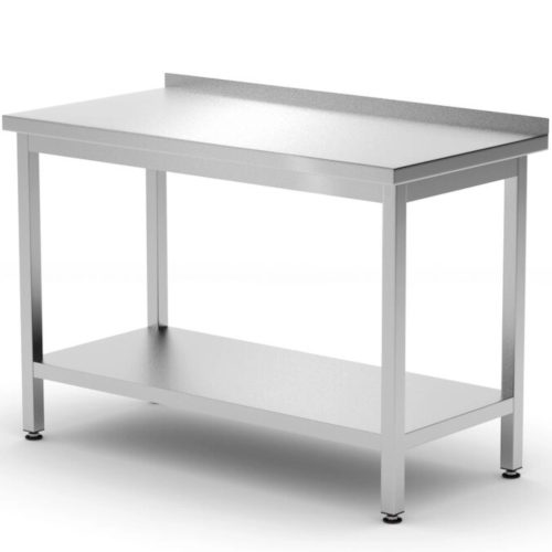 Sienas darba galda galds ar budžeta līnijas tērauda malu 1000 x 600 x 850 mm plaukts - Hendi 817278