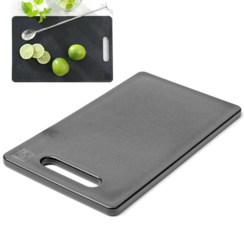 Universāls griešanas dēlis ar rokturi 250 x 150 mm melns - Hendi 826478