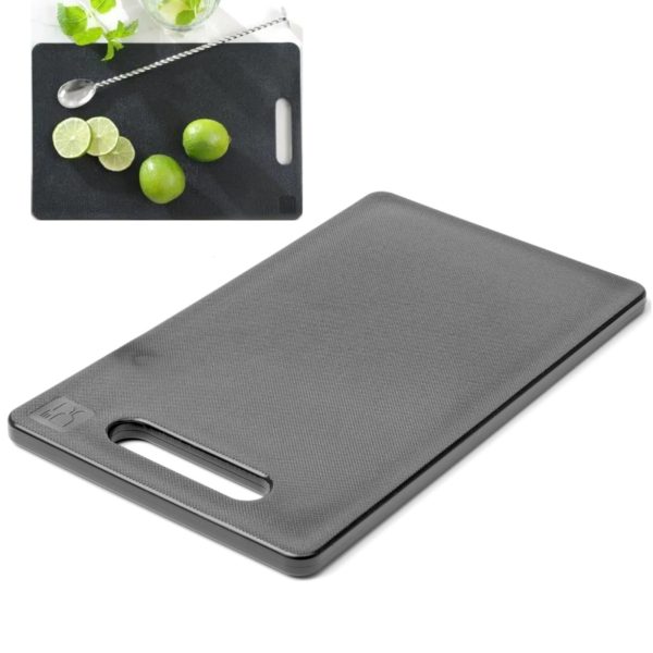 Universāls griešanas dēlis ar rokturi 250 x 150 mm melns - Hendi 826478