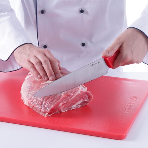 HACCP vārīšanas nazis neapstrādātai gaļai 320 mm - sarkanā krāsā - Hendi 842621
