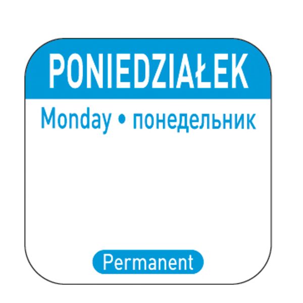 Pārtikas nekaitīguma uzlīmes vairākām lietošanas konteineriem Pirmdien PL Ru EN 1000 gab. Hendi 850077