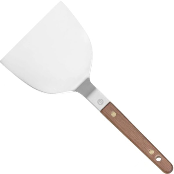Burgera teppany lāpstiņas olas ar koka rokturi 240 x 105 mm