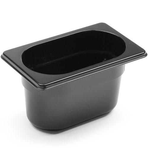 Gastronomiskais konteiners GN 1/9 no melnā polikarbonāta 176x162x100mm 1l Hendi 862827