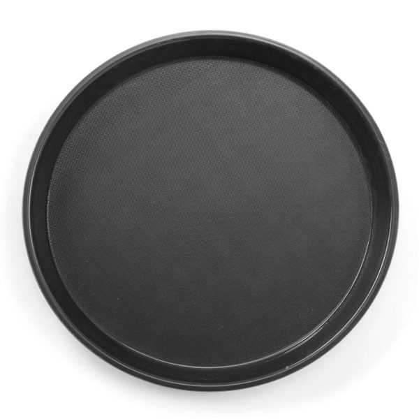 Anti -Slip viesmīles paplātes izturīga kārta ar ed. 32cm - melns