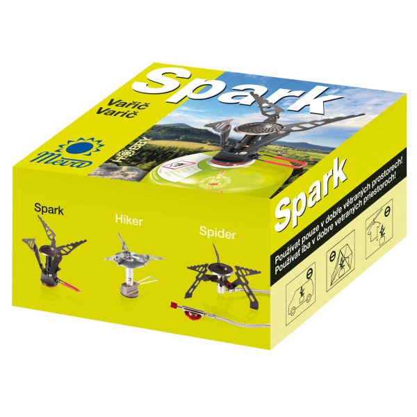 Vieglākā gāzes kasetņu plīts (ar vārstu vai vītni) SPARK 80 grami 2,6 kW